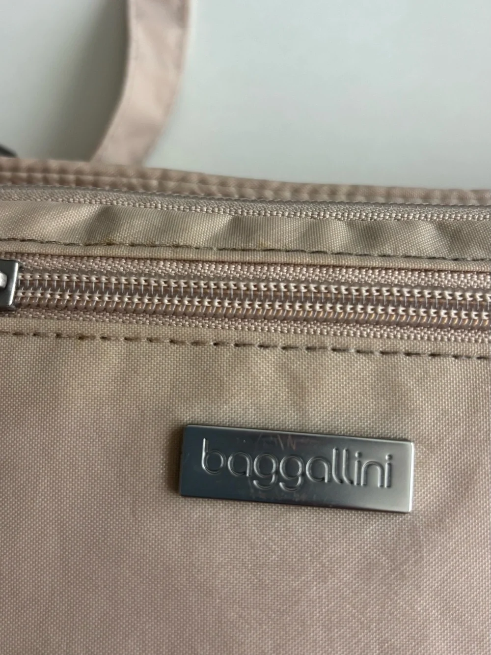 Baggallini Camel and Blush Pink Crossbody Organizer Bag